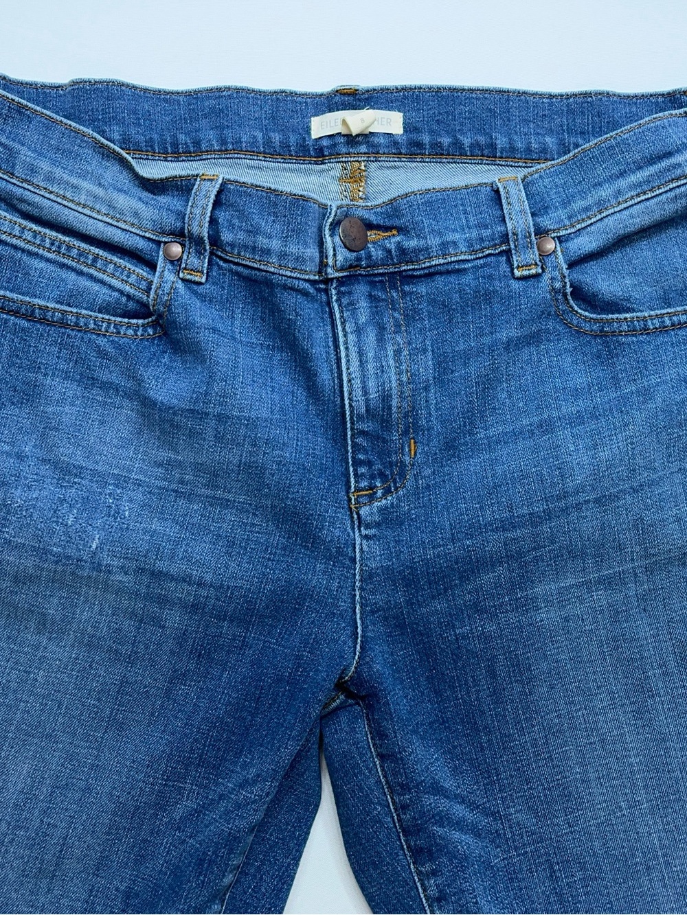 Eileen Fisher Organic Cotton Blue Jeans Womens Size 8 Stretch Denim 32x29 USA - Picture 3 of 14